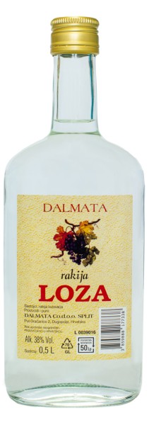 Loza Rakija - Dalmata Traubenbrand 38% vol (0,5 l)