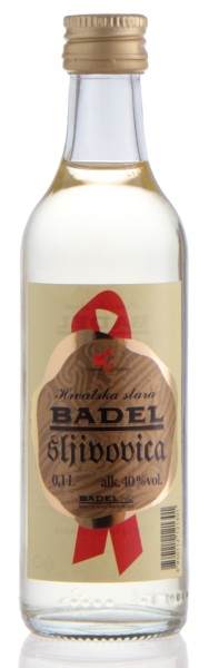 Hrvatska stara sljivovica - Badel Pflaumenbrand 40% vol - Miniatur (0,1 l)