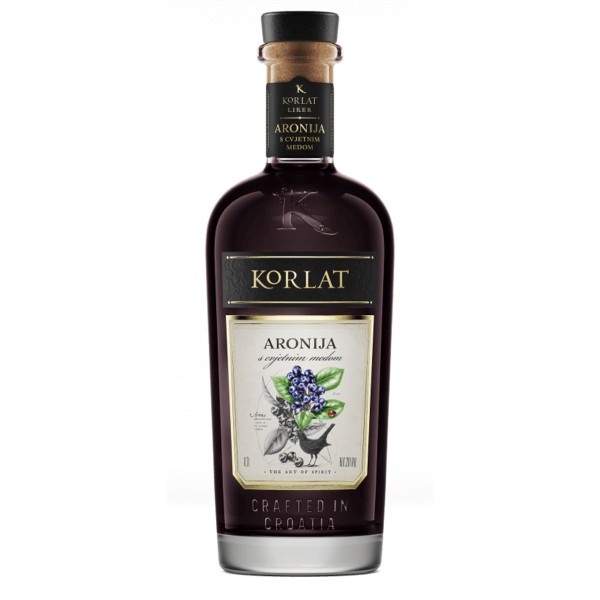 0,7-Liter-Flasche von Korlat Aronija s cvjetnim medom von Badel (Aronialikör mit Blütenhonig)